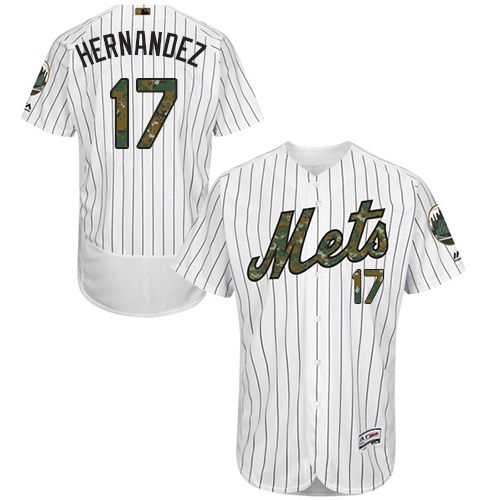 Mets #17 Keith Hernandez White(Blue Strip) Flexbase Authentic Collection Memorial Day Stitched MLB Jersey - Click Image to Close